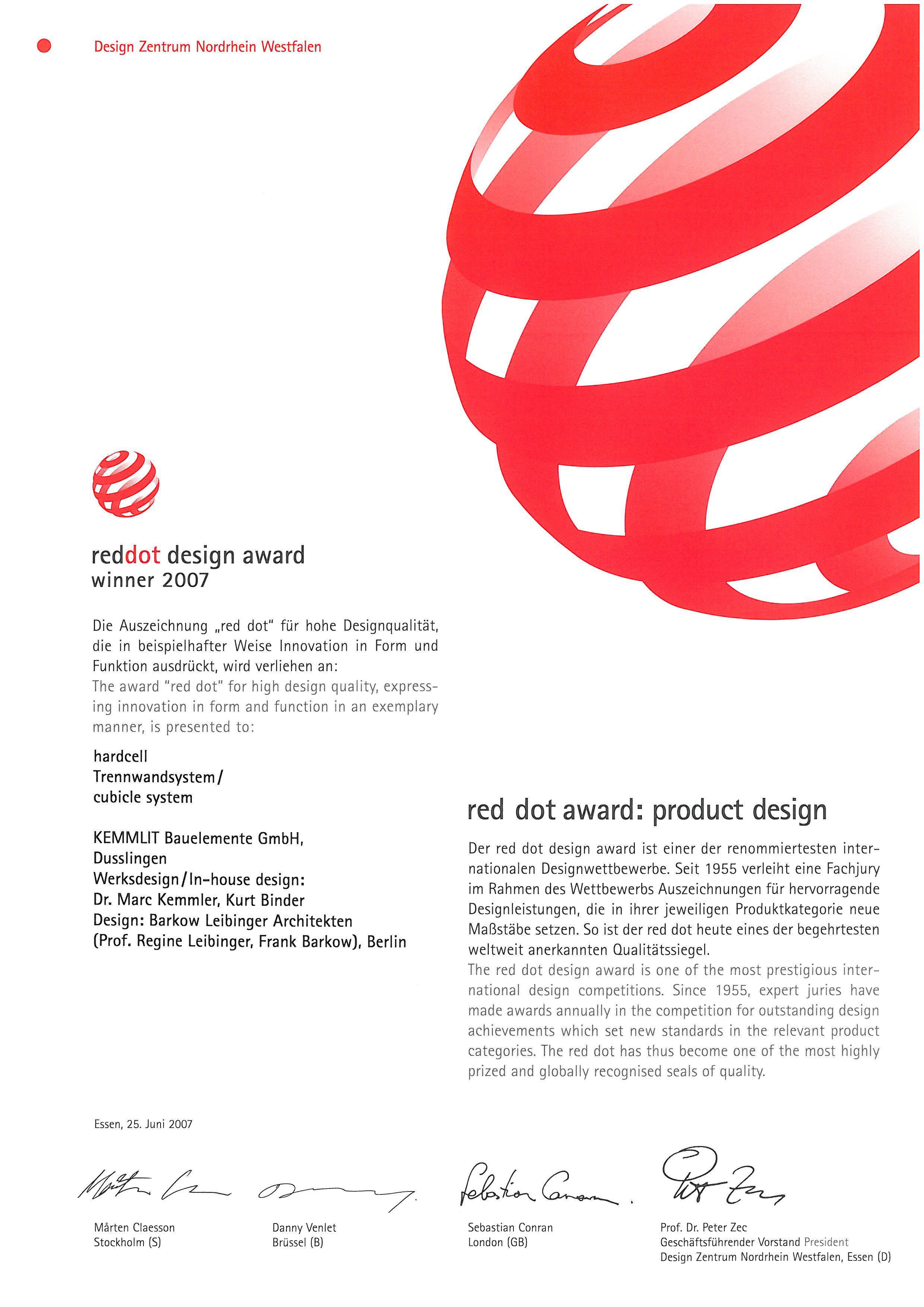 reddot Design Award Soft CELL Cubicle System